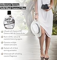 Millennium Tanning Solid Black Coconut Vibes Dark Tanning Lotion 13.5oz — image 3