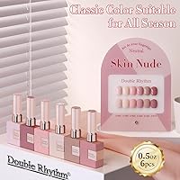 Double Rhythm 6 Pcs 15 ML Gel Polish Set - Light Dark Nude Pink Beige-T6-17 — image 2