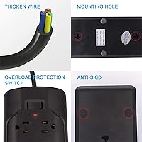 Dorggi 10FT 2 Prong Power Strip with 4 USB Ports — image 5