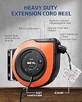 DEWENWILS 60FT Retractable Extension Cord Reel 12AWG 6 Outlet — image 5