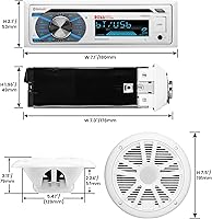 BOSS Audio Systems MCK508WB.64S Marine Boat Bluetooth Stereo & 6.5 Inch Speakers — image 2
