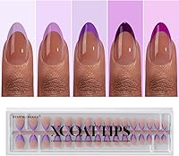 BTArtboxnails Purple French Tip Press On Nails - Short Almond Shape, 160Pcs — image 1