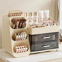 Aveniee Makeup Organizer with Drawers - Cream White — image 1