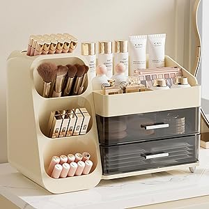 Aveniee Makeup Organizer with Drawers - Cream White Review