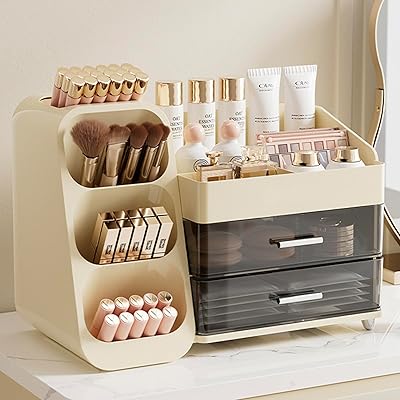 Aveniee Makeup Organizer with Drawers - Cream White