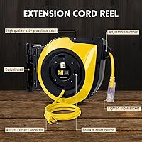 EP Retractable Extension Cord Reel 75ft 14 AWG 3C SJTOW — image 6