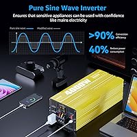 XWJNE 4000W Pure Sine Wave Power Inverter 12V DC to 120V AC — image 5
