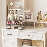 Aurblozen Clear Stackable Makeup Organizer with Drawer — image 2