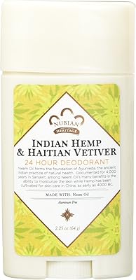 Nubian Heritage Indian Hemp & Haitian Vetiver Deodorant, 2.25oz (Pack of 2)