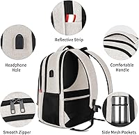 A5-Grey2-US Backpack for Men Women with USB Charging Port — image 6