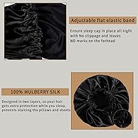 RedJoe 22 Momme 100% Mulberry Silk Bonnet Hair Wrap (Black) — image 6