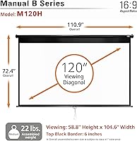 Elite Screens M120H 120-Inch Manual Pull-Down Projector Screen — image 8