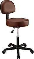 Master Massage Pneumatic Hydraulic Rolling Stool with Backrest, Black — image 6