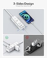 NTONPOWER Flat Plug Power Strip 15 ft Extension Cord Surge Protector — image 8