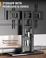 Perlegear PGTVS36 Universal Swivel TV Stand with Pegboard Storage — image 6
