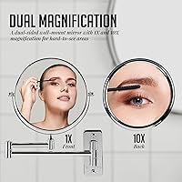 OVENTE 7″ Wall Mounted Makeup Mirror with 1X/10X Magnification — image 2