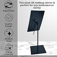 JERDON Rectangular Tabletop Vanity Mirror - 5-inch x 8-inch with 3X Magnification — image 4