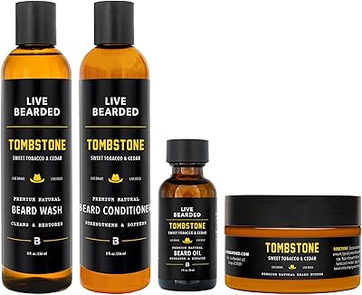 Live Bearded Complete Beard Grooming Kit - Tombstone Scent, 17oz
