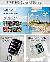 EGQINR Smart Watch for Women 1.75″ Bluetooth Call, Heart Rate Monitor, Sleep Tracker, IP68 Waterproof — image 6