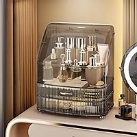 Bleutty Clear Makeup Organizer with Drawers and Lid - Black — image 1