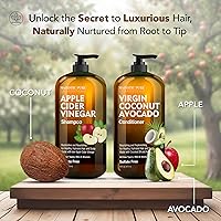 Majestic Pure Apple Cider Vinegar Shampoo & Avocado Coconut Conditioner Set, 16oz each — image 2