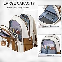 Laptop Backpack 15.6 Inch Beige Khaki — image 2