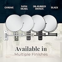 Zadro 7″ Wall Mounted Makeup Mirror with Magnification & Extending Arm, Black — image 6