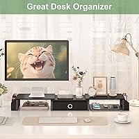 RUILALIFE Dual Monitor Stand Riser with Drawer — image 6