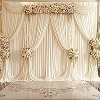 Tao-Ge Champagne 20ft x 15ft Wrinkle-Free Backdrop Curtain — image 3