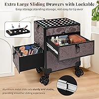 AROUS Rolling Makeup Train Case with 3 Drawers — image 5
