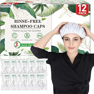 BestLink Waterless Shampoo Caps, 12 Pack