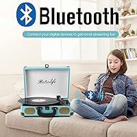 Retrolife R609 Blue Portable Bluetooth Vinyl Record Player — image 2