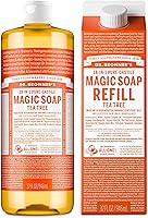 Dr. Bronner's Tea Tree Pure-Castile Liquid Soap 32oz + Refill — image 1