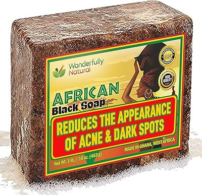 Wonderfully Natural Organic African Black Soap 1lb Bar