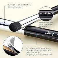 Jessup 15-Piece Makeup Brush Set (Black/Silver) — image 8