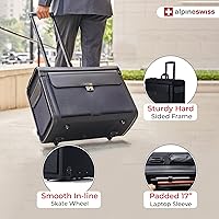 Alpine Swiss Rolling 17″ Laptop Briefcase on Wheels — image 6