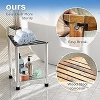 LarFaFa Stainless Steel Shower Stool with Storage Shelf — image 6