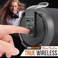 Pyle PBMSPG3BK Wireless Portable Bluetooth Boombox Speaker — image 2