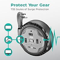 KMC 3-Outlet Surge Twist Power Strip with USB-C & USB-A Ports — image 4