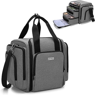 BAFASO Travel Makeup Bag with 4 Removable Pouches, Gray