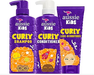 Aussie Kids Shampoo, Conditioner, and Leave-in Conditioner Bundle for Curly Hair