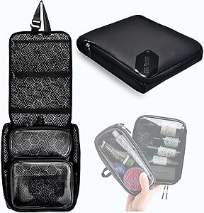 Side by Side Slim Toiletry Bag for Travel