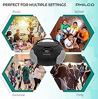 Philco Portable CD Player Boombox PBB1005-BK — image 3