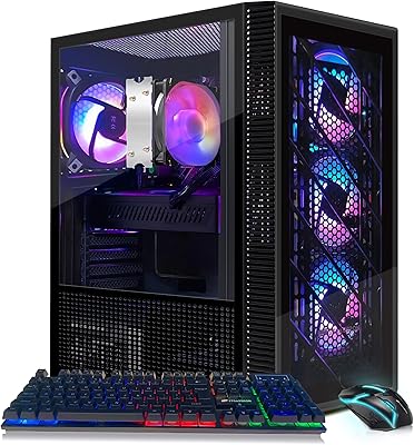 STGAubron Gaming PC Desktop, Ryzen 5 5500, Radeon RX 580 8GB, 16GB RAM, 512GB SSD