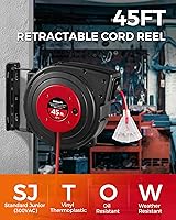 WILAWELS Retractable Extension Cord Reel 45FT 12AWG/3C SJTOW — image 5