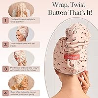 Kitsch XL Microfiber Hair Towel Wrap – Cherry Print, 40x24 inches — image 7