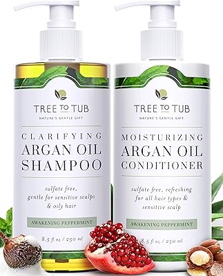 Tree To Tub Argan Oil Shampoo and Conditioner Set for Oily Hair