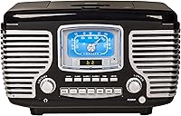 Crosley CR612B-BK Corsair Retro AM/FM Alarm Clock Radio and CD Player with Bluetooth Speakers — image 1