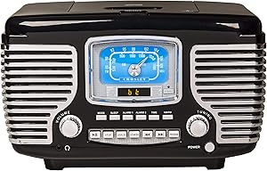 Crosley CR612B-BK Corsair Retro AM/FM Alarm Clock Radio and CD Player with Bluetooth Speakers Review