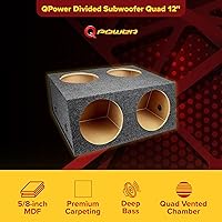 QPower 4 Hole 12 Inch Sealed Divided Speaker Box Subwoofer Enclosure — image 2